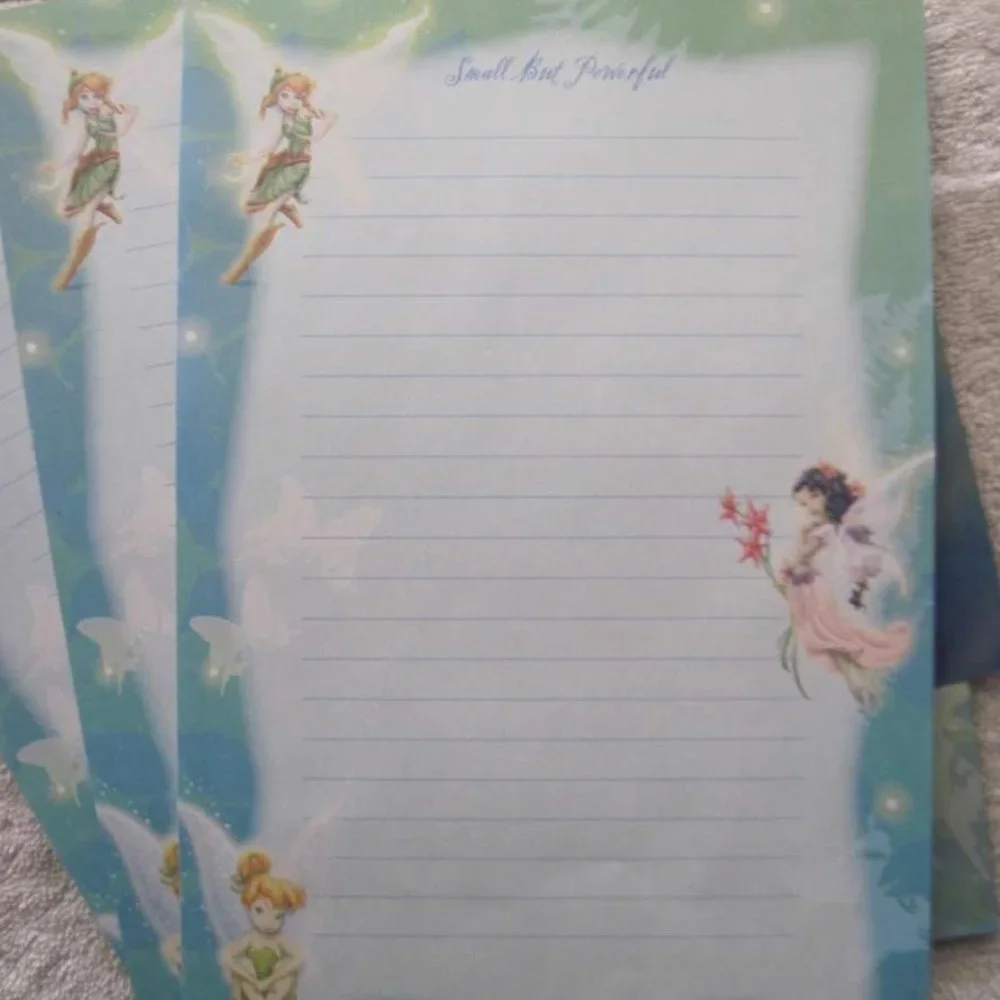 Disney's Stationary Set Note Paper Envelopes Fairies Tinkerbell Tink Fairy Dopey